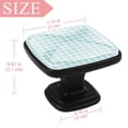 thumbnail image 4 of 4 Pcs Square Cabinet Handle Cupboard Knob Drawer Pulls Handle Turquoise Grid Plaid Drawer Knobs with Screws Furniture Decoration, 4 of 7