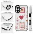thumbnail image 2 of Compatible with iPhone 11 12 13 mini 14 15 16 Pro Max Plus Wallet Case with Card Holder, PU Leather Kickstand Card Slots Case ( Heart Calendar Postcard, iPhone 15 Plus), 2 of 7