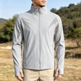 thumbnail image 2 of JTSRKL Lightweight Hooded Rash Guard for Men Sun Protection Full Zip Solid UPF 50+ Shirts Outdoor Hiking Cycling Fishing Thin Flexible Tops Gray M, 2 of 9