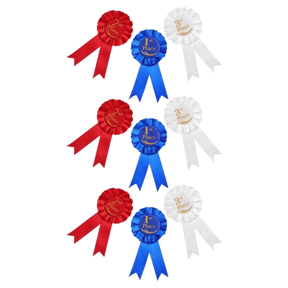 WEUVEB 9pcs Assorted Color Rosette Ribbon Award Prizes for Honorable Mention and Recognition