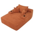 thumbnail image 5 of Leumius Boneless Couch, Lounge Chair corduroy with Wide Armrest & Throw Pillows, Cozy Boneless Sleeper Sofa Bed Armchair with Cup Holder for Living Room, Bedroom, No Assembly Required,Orange, 5 of 9