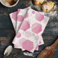 thumbnail image 6 of Pink Marble Kitchen Towels Set of 4, Water Absorbent Dish Towel, Gold White Geometric Hexagon Modern Decorative Hand Towels - Quick Drying Cloth for Cooking Baking, 18x28 Inch, 6 of 8
