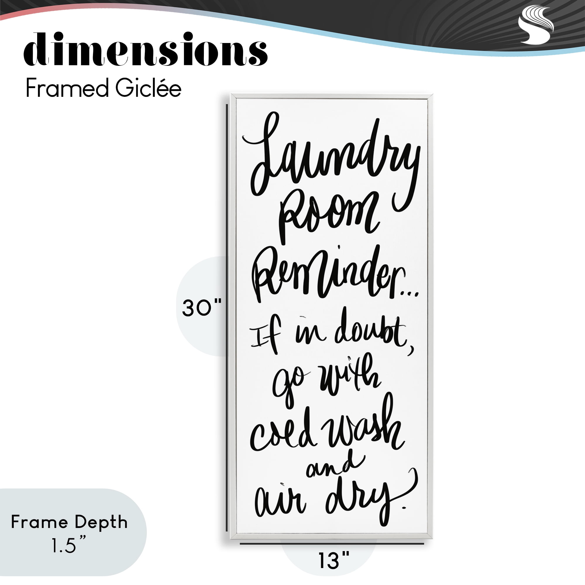 Stupell Industries If In Doubt Laundry Tip White Framed Giclee Art, design by SD Graphics Studio