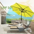 thumbnail image 6 of Scafild | 7.5ft Outdoor Patio Umbrella with Solar Lights, Outdoor Market Umbrella with Colorful LED Lights and Tilt and Crank - Yellow, 6 of 9