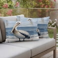 thumbnail image 4 of Pack of 2 Outdoor Pillow Covers 20x12 Inch Waterproof Coastal Pelican Throw Pillow Covers,Decorative Couch Pillow Shams Protectors Modernism Art Oil Painting Birds Patio Pillowcases Cushion Covers, 4 of 8