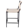 thumbnail image 3 of Jamie Young Co Asher 35" Transitional Leather & Steel Counter Stool in White, 3 of 6