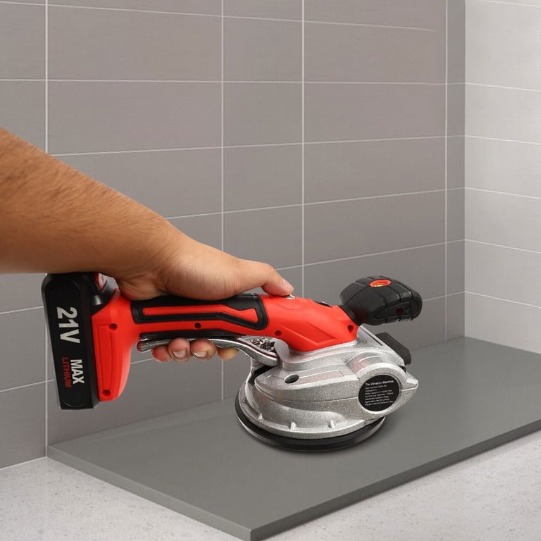best tile vibration tool Zautool Tile Vibration Tools（2 Batteries Include) - 6 Speeds Adjustable  Suction Cup Tile Vibration Machine - Automatic Leveling Hand-held Tile  Tiling Machine - 21V 12000mAh 18000r/min