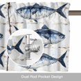 thumbnail image 6 of Marine Life Valance Curtain Vintage Blue Tuna Oil Painting Wood Texture Window Valances Rod Pocket Short Curtains Window Treatments for Kitchen Bedroom Bathroom Laundry 56" x 16", 6 of 9