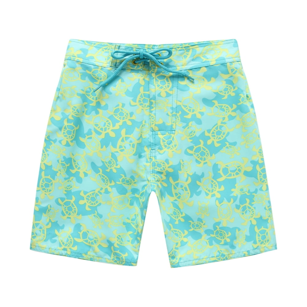 Hawaii Hangover - Boy Hawaiian Swimwear Board Shorts with Tie in Green ...