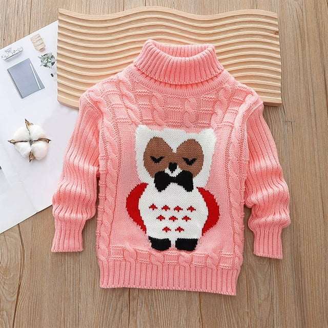 RXIRUCGD Chandail Ample pour Enfants 1-12 Ans avec Col, Manches Longues, Col Rond, Haut/chemise ( Rose, Taille : 4-6 Ans )