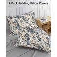 thumbnail image 3 of Blue Spring Floral Pillow Covers Standard Size 2 Pack, Vintage Botanical Farmhouse Soft Bed Throw Pillowcases Breathable Cooling Long Lumbar Body Pillow Sham Cover for Bed Sofa 20''x26'', 3 of 7