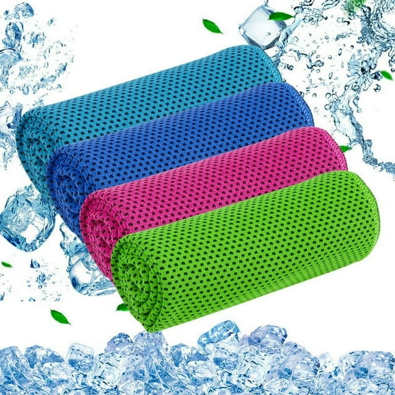 Cooling Towel 4 Pack for Neck and Face, Quick Dry Travel Sweat Towels for Hot Weather Camping Gym Workout
