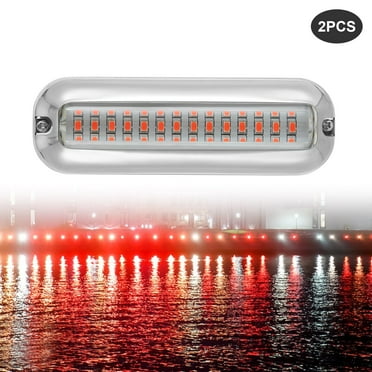 Miumaeov 42*1500lm LED Marine Navigation Light Strip for Kayak Pontoon Boat Stainless Red