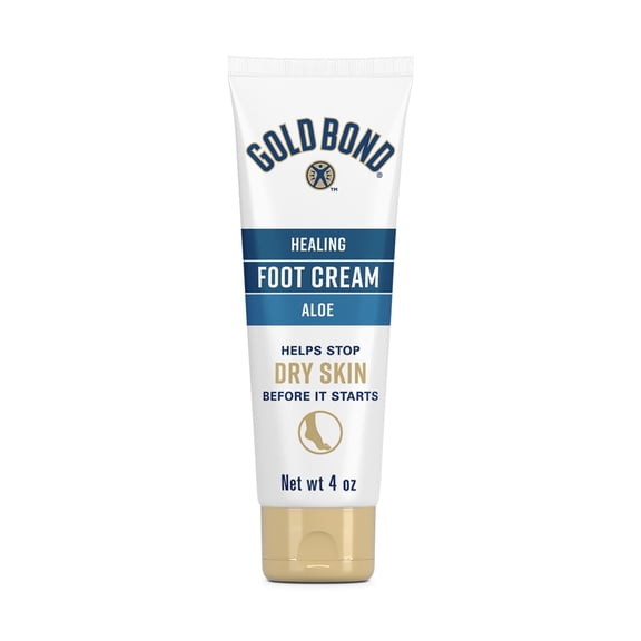 Gold Bond Healing Foot Cream, 4 oz, With Aloe, Nourishes & Softens For Healthier Looking Feet