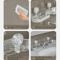 thumbnail image 4 of Luxorio Suction Bathroom Organizer, Shower Suction Organizer Rack Above Sink, No-Drill Wall-Mounted Shower Shelf, for Bathroom Kitchen Multipurpose Storage Shelfs (Transparent), 4 of 7