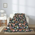 thumbnail image 2 of Rateoe Autumn Fox Owl Pattern Flannel Throw Blanket, Ultra-soft Blanket for Bed, Couch, Car, Hypoallergenic Anti-pilling blanket-60"x50"(Vertical), 2 of 6