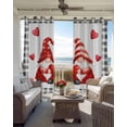 thumbnail image 3 of Valentine's Day Blackout Curtains for Bedroom 45 Inch Length 2 Panels Set, Red Gnomes Couple Love Heart Black Checkered Thermal Energy Saving Window Treatment Curtains Blackout Drapes 52"x45", 3 of 8