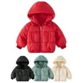 thumbnail image 2 of XBASW Toddler Kids Padded Jacket Coats Boys Girls Winter Warm Cotton Jacket Baby Hooded Snowsuit Outerwear 1-6T, 2 of 8
