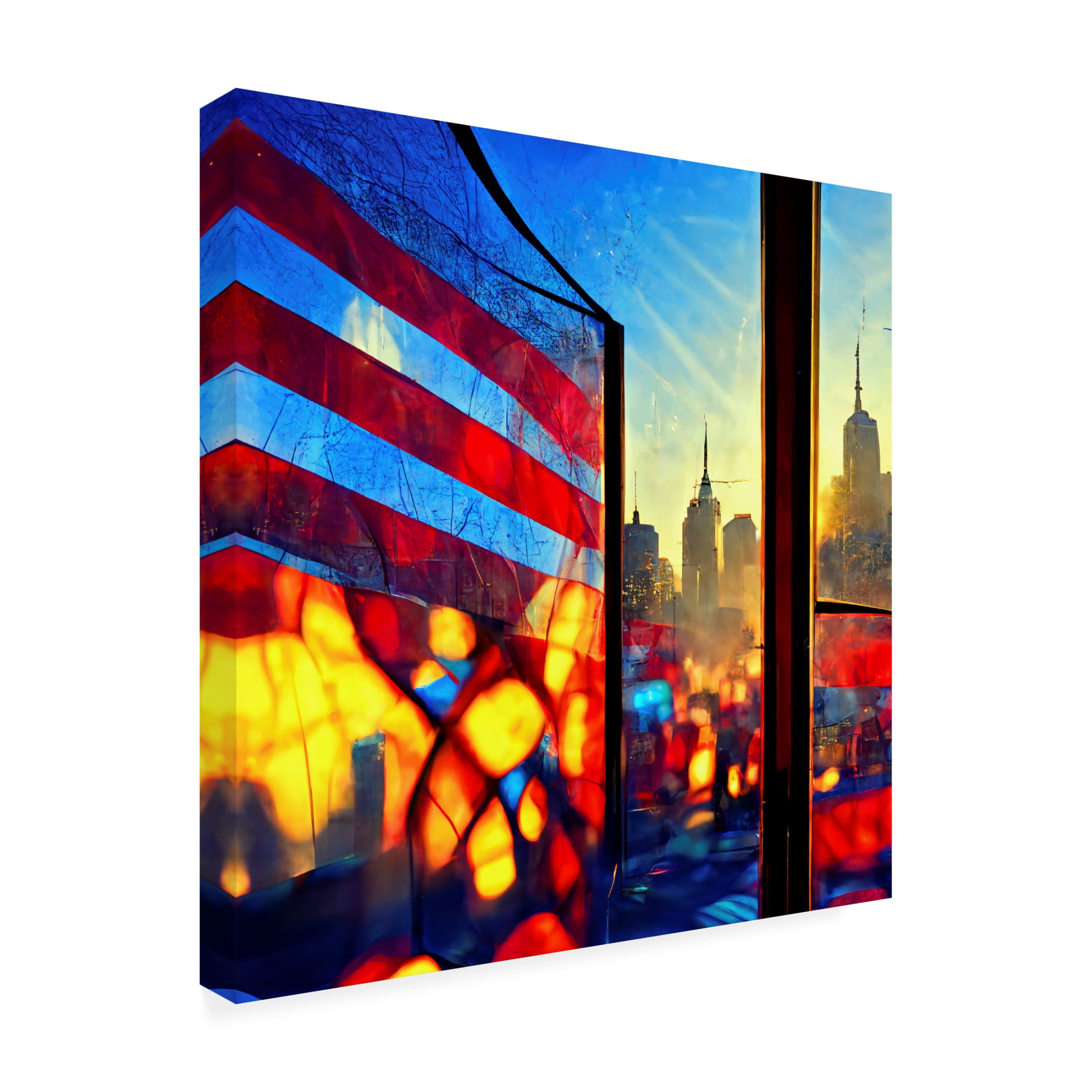 Canvas Wall Art - Ray Heere 'New York 5' Wall Art for Living Room, Bedroom, or Office Décor by Trademark Fine Art - 35 x 35 Inches