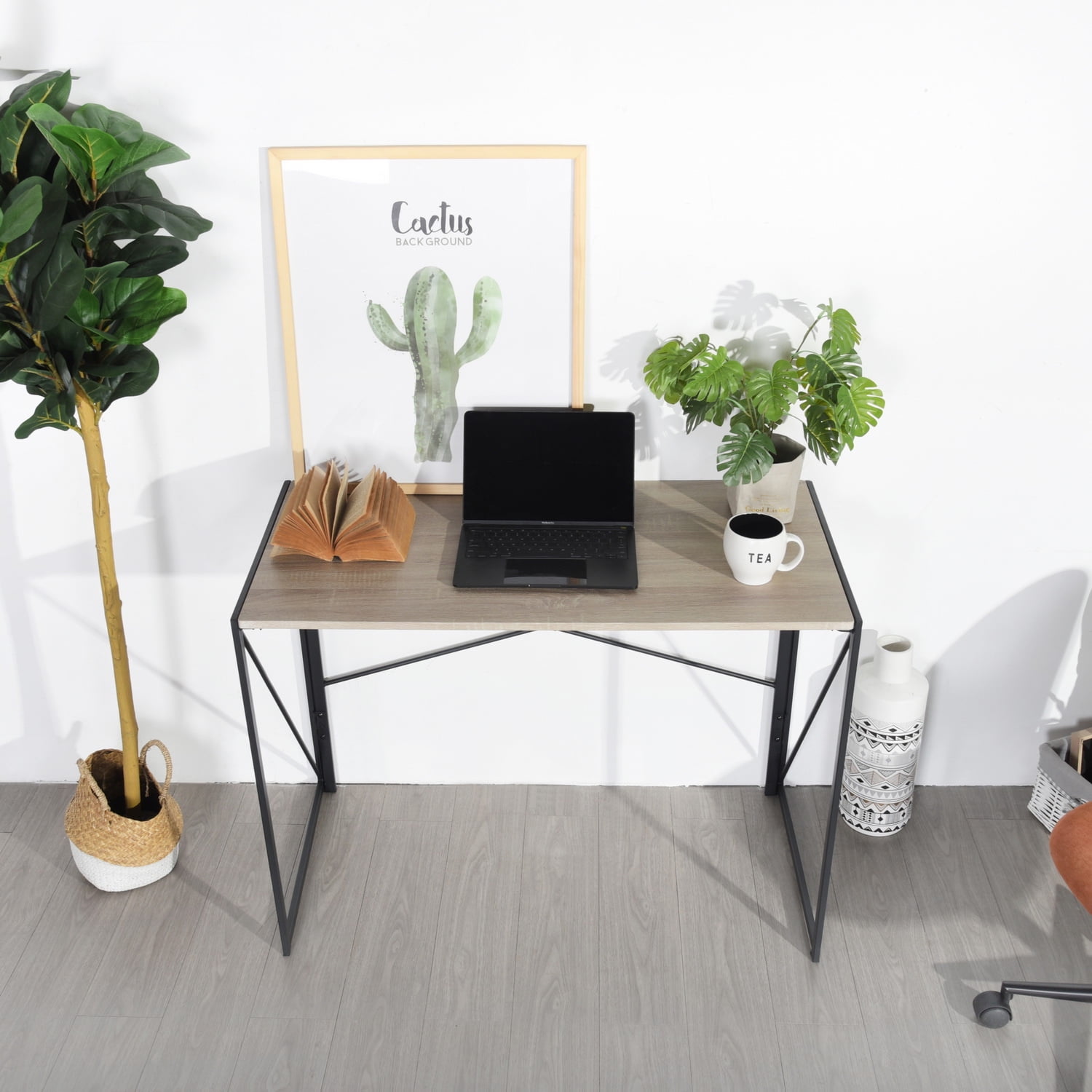 Kepooman Computer Desk, 39.37 inch Home Office Writing Study Desk, Modern Simple Style Laptop Table, Wood Color Kepooman Computer Desk, 39.37 inch Home Office Writing Study Desk, Modern Simple Style Laptop Table, Wood Color