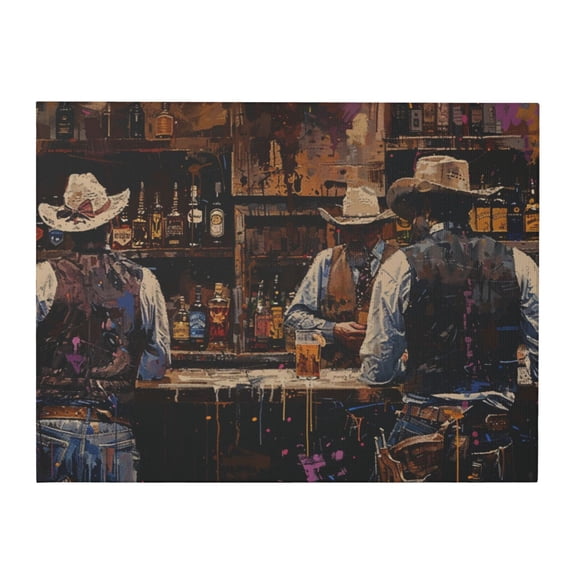 12x16 inch Bar Wall Decor Art Cowboys On Tavern Oil Paintings On Canvas,Bar,Tavern Wall Art Decor Prints Painting,Retro Cowboys & Tavern Modern Style Poster,Chic Gifts For Cowboys Enthusiast
