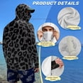 thumbnail image 4 of SEANATIVE Men's Fishing Hoodie UV Protection Hooded Top Long Sleeve Sun Block Top with Mesh Mask Fishing Clothes Sun Shirt Athletic Wear Outfit for Men, S, Gray Leopard Print, 4 of 7