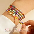 thumbnail image 3 of Turandoss Layered Heart Initial Bracelets for Women Colorful Beaded Initial Bracelet for Women Trendy Small Dainty Initial H Letter Bracelets Jewelry for Women Gifts for Women Birthday, 3 of 8