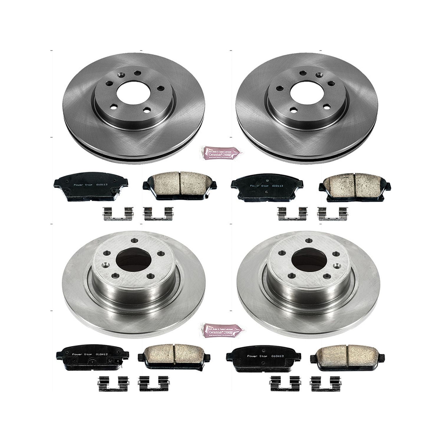 PowerStop Front and Rear Stock Replacement Brake Pad and Rotor Kit Fits: BUICK CHEVROLET Select Models KOE5555