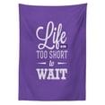 thumbnail image 3 of Ambesonne Wording Tablecloth Rectangular Table Cover, Carpe Diem Style, 60"x84", Purple White, 3 of 4
