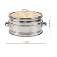 thumbnail image 2 of 1 Set of Multifunctional Steamer Stainless Steel Food Steamer Kitchen Gadget, 2 of 8
