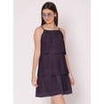 thumbnail image 2 of Dressberry Women's Solid Mini Dotted Dress, Sleeveless, High Rise, Cowl Neck, Georgette, Sizes S-XL, 2 of 7
