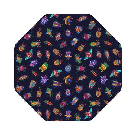 

Pofeuu Colorful Insects Print Leather Coasters Set of 6 Round Cups Mugs Mat Pad for Home Kitchen Heat Resistant Drink Coasters Octagon