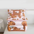 thumbnail image 5 of Erosebridal Cartoon Capybara R Letter Monogrammed Full Size Comforter Sets 3 Pieces For Kids Boys Girls,Cute Animal Funny Food Bedding Sets,Pink Reversible, 5 of 7