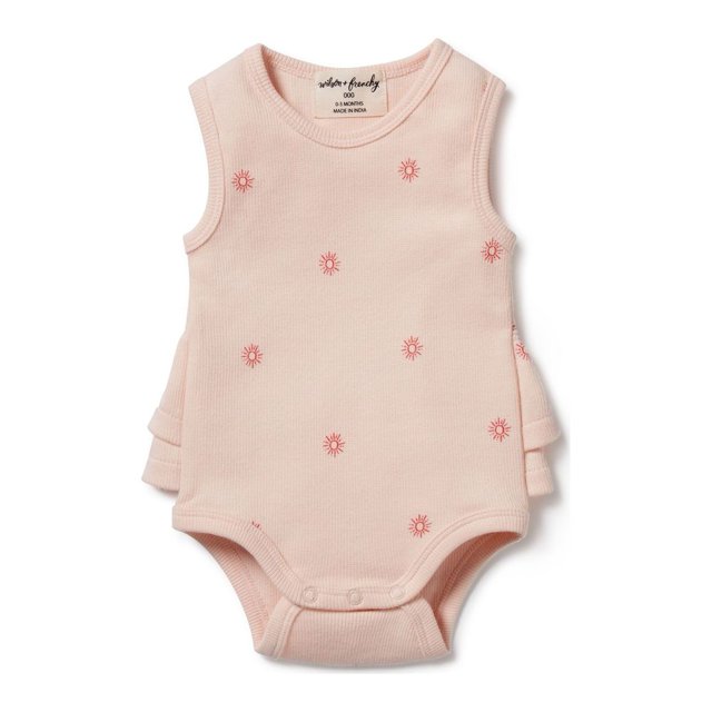 Wilson+Frenchy Organic Ruffle Bodysuit - Petit Soleil (12-18 Months, 10-12 Kg)