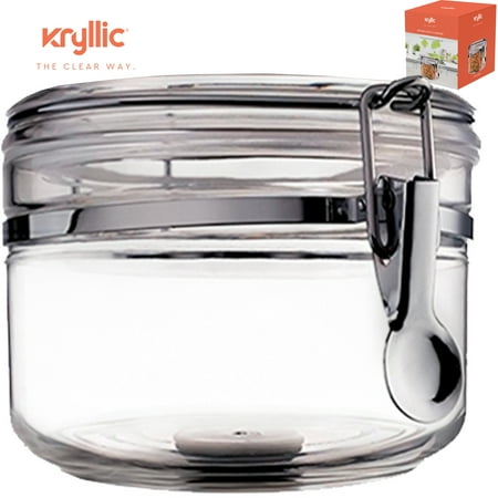 Kitchen Sugar Containers Food Canister Storage Container Organizer - 1 air tight size 28 oz acrylic plastic jar with lid to fulfill your pantry kitchen cabinet organization! Canisters & containers for candy sugar flour cereal ()