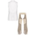 thumbnail image 2 of iiniim Mens Western Cowboy Outfit Open Front Faux Suede Tassel Vest With Hollow-out Chap Pants White XL, 2 of 7