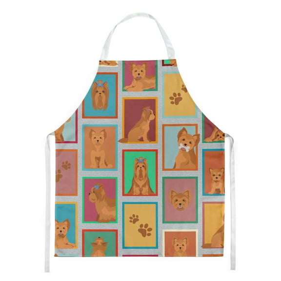 Lots of Red Yorkie Apron 27 in x 30 in
