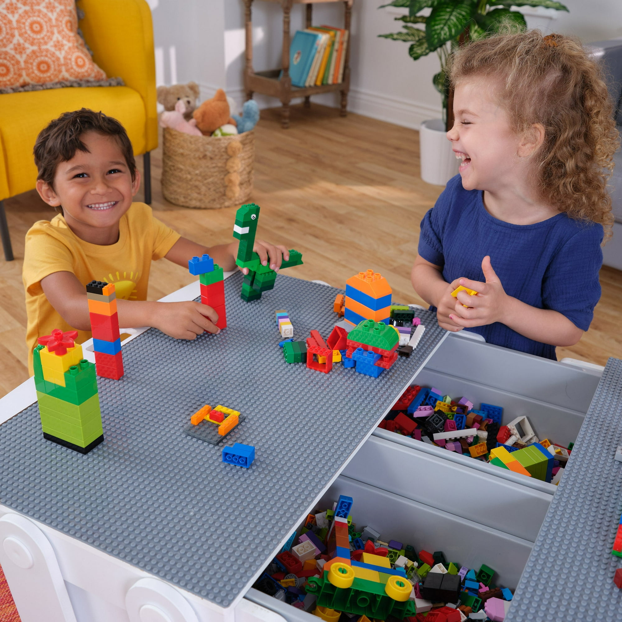 KidKraft Building Bricks Play N Store Mega Table Walmart