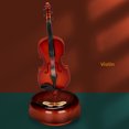 thumbnail image 1 of Instrument de Musique Créatif Ornement Violon Boîte à Musique Modèle Saxophone Guitare Rétro Luth avec Base Rotative, Boîte Classique Décoration Maison Cadeau, 1 of 4
