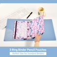 thumbnail image 5 of Blue Pink Dolphin 2 Pack Pencil Pouch for 3 Ring Binder Smooth Zipper Folders with Pockets Clear Window Pencil Case, 5 of 6