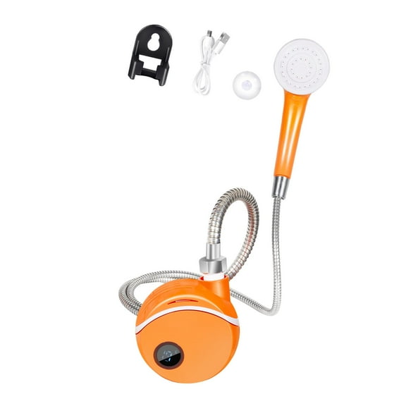 QccHieUs Portable Camping Shower Digital Display Compact Rechargeable for Backpacking Pet