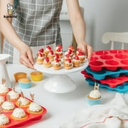 Katbite Silicone Muffin Pan Cupcake Pans 12 Cups Non-stick BPA Free Cupcake Pans
