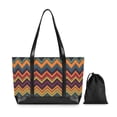 thumbnail image 7 of FORMRS Canvas Laptop Tote Bag for Women with 15.6" Computer Compartments Shoulder Handbag, Brown Geometric, 7 of 7