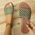 thumbnail image 2 of Admvng Summer Sandals for Women 2025 Fashionable and Casual Summer New Style Outer Wear Flat Hollow Solid Color Soft Bottom Sandals 36-43, 2 of 9