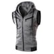 thumbnail image 4 of Chaqueta sin mangas Pop para hombre, abrigos con capucha y cremallera de retales, cortavientos para hombre, chaleco cálido, prendas de vestir, chalecos acolchados de Color sólido, Parka, 4 of 5