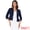 Dark Blue, variant on DARING DIVA Women's Open Front 3/4 Sleeve Peplum Business Blazer M Black