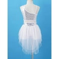 thumbnail image 4 of inhzoy Kids Girls 2PCs Ballet Dance Outfits Sequins Camisole Crop Top with Mesh Skirted Leotard A White 10, 4 of 9