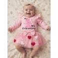 thumbnail image 6 of BemeyourBBs Newborn Baby Girl First Valentines Day Outfit Long Sleeve Letter Romper Heart Tulle Tutu Skirt Set Bow Headband 3 Pcs Spring Clothes Set, 6 of 9
