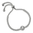 thumbnail image 2 of 925 Sterling Silver Rhodium-Plated Cubic Zirconia Adjustable Bracelet, 2 of 4
