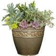 thumbnail image 3 of Classic Home 10" x 6" x 8.5" Round Bronze Resin Corinthian Plant Pot with Drainage Holes, 3 of 4